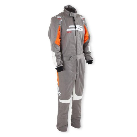 Simpson Airspeed Racing Suits AS05421 Driving Suit, Airspeed, One-piece, Double Layer, Nomex, Alloy/Orange/White, SFI 3.2A/5, Men's X-Large, Each