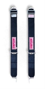 Simpson Shoulder 5-Point Harness 33009BK Harness, Belts, Camlock, Individual Type, Clip-In, Floor Mount, Black, Each thumbnail 1