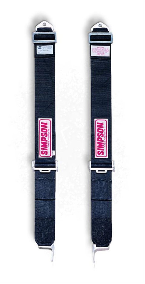Simpson Shoulder 5-Point Harness 33009BK Harness, Belts, Camlock, Individual Type, Clip-In, Floor Mount, Black, Each