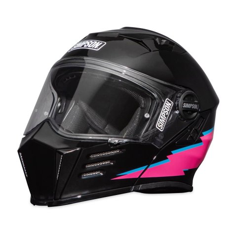 Simpson MOD Bandit USA Radical Series Helmets M59282SXS Helmet, Mod Radical, Modular, Black, Pink, Blue, DOT/ECE Approved, X-Small, Each thumbnail 4