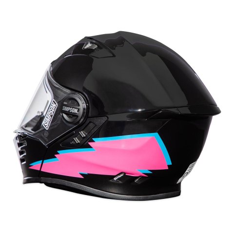 Simpson MOD Bandit USA Radical Series Helmets M59282SXS Helmet, Mod Radical, Modular, Black, Pink, Blue, DOT/ECE Approved, X-Small, Each thumbnail 5