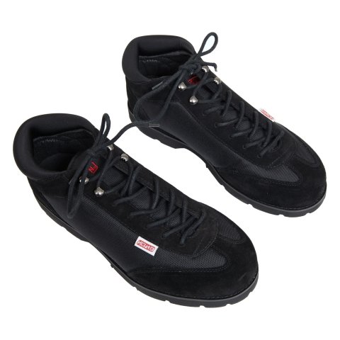 Simpson Garage Crew Shoes 57120BK Shoes, Crew, Mid-top, Wick Liner, Suede/Canvas Outer, Black, Mens Size 12, Pair thumbnail 1