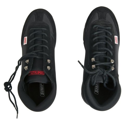 Simpson Garage Crew Shoes 57120BK Shoes, Crew, Mid-top, Wick Liner, Suede/Canvas Outer, Black, Mens Size 12, Pair thumbnail 3