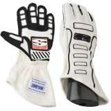 Simpson Competitor Racing Gloves 21300SW Driving Gloves, Racing, Double Layer, Nomex, White, SFI 3.3/5, Small, Pair thumbnail 1