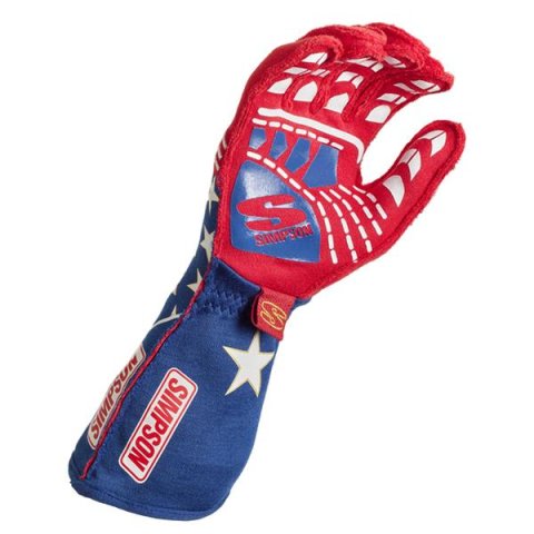 Simpson Drag Racing Liberty Driving Gloves LGXF Gloves, Liberty, Single Layer, Nomex®, Red/White/Blue, SFI 3.3/5, X-Large, Pair thumbnail 1