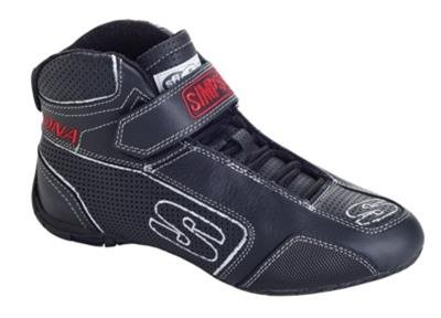Simpson DNA Driving Shoes DA950W Shoes, DNA, Mid-Top, Size 9.5 Men's, Size 11.5 Women's, SFI 3.3/5, Leather, Nomex, Black/White, Pair