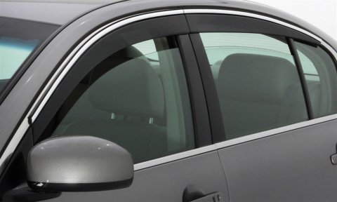 Auto Ventshade Low-Profile Ventvisors 794033 Side Window Visors, Ventvisors, Front and Rear, Acrylic, Chrome/Smoke, for Hyundai, Set of 4