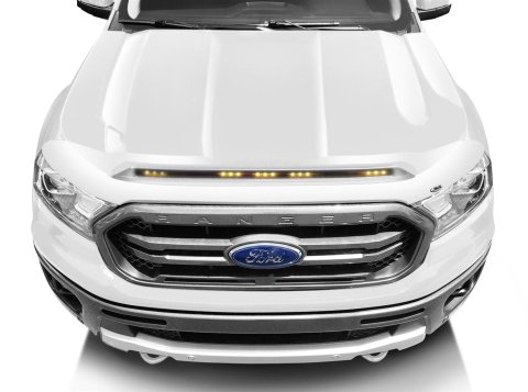 Auto Ventshade Aeroskin LightShield Deflectors 753166-Z1 Bug Guard, Lightshield, Oxford White, Ford, Ranger, Each