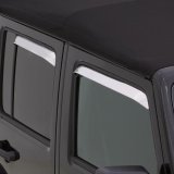 Auto Ventshade Stainless Steel Ventshades 14918 Side Window Visors, Ventshades, Front and Rear, Steel, Polished, Jeep, Set of 4 thumbnail 1