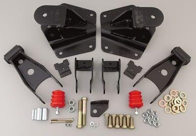Belltech Rear Shackle Kits 6636 Shackles and Hangers, 4 in. Drop, 2.5 in. Wide Spring, Chevy/GMC, Kit