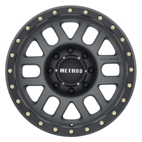 Method Race Wheels MR309 Grid Titanium with Matte Black Lip MR30989080818 Wheels, Lip, Aluminum, Gray, 18 in. x 9.00 in., 8 x 6.50 in. Bolt Circle, 5.750 in. Backspacing, Each thumbnail 2