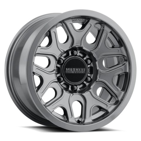 Method Race Wheels MR322 Gloss Titanium 18x9 Wheels, MR322, Titanium, Aluminum, 18 in. x 9 in., 8 x 180mm Bolt Circle, 5.68 in. Backspace, Each