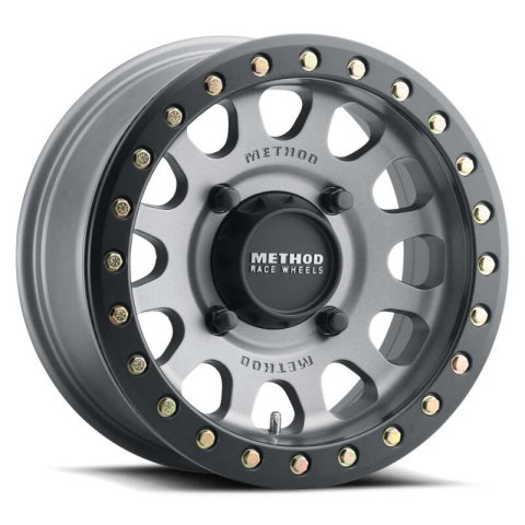 Method Race Wheels MR401 UTV Beadlock Matte Titanium MR40156047851B Wheels, Race, UTV, Aluminum, Titanium, 15 in. x 6 in., 4 x 136mm Bolt Circle, 5.590 in. Backspace, Each