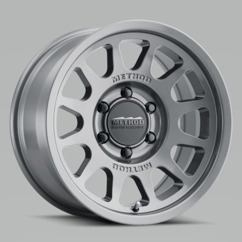 Method Race Wheels MR703 Gloss Titanium MR70368060800 Wheels, Race, MR703, Aluminum, Titanium, 16 in. x 8 in., 6 x 5 1/2 in./139.7mm Bolt Circle, 4.50 in. Backspace, Each thumbnail 1