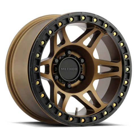 Method Race Wheels MR106 Beadlock Matte Bronze MR10679080944B Wheel, Beadlock, Bronze, 17 in. x 9.00 in., 8 x 6.5 in./165.10mm, 3.300 in. Backspace, Each