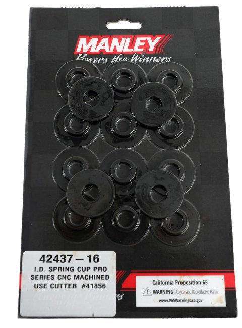 Manley Valve Spring Cups and Locators 42437-16 Locators, Inside, Steel, .062 in. Thick, 1.625 in. O.D., .567 in. I.D, .850 in. Shoulder, Set of 16
