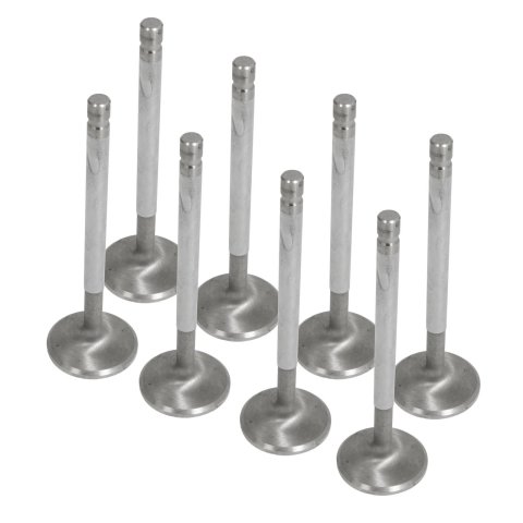 Manley Budget Series Replacement Valves 10649-8 Valves, Exhaust, Stainless Steel, 1.600 in. Diameter, .341 in. Stem, 4.910 in. Length, Chevy, Set of 8 thumbnail 1