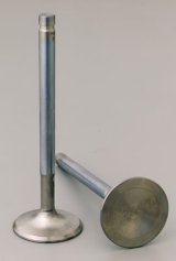 Manley Street Flo Valves 10717-8 Valves, Exhaust, Stainless Steel, 1.725 in. Diameter, .371 in. Stem, 5.350 in. Length, Chevy, Set of 8 thumbnail 1