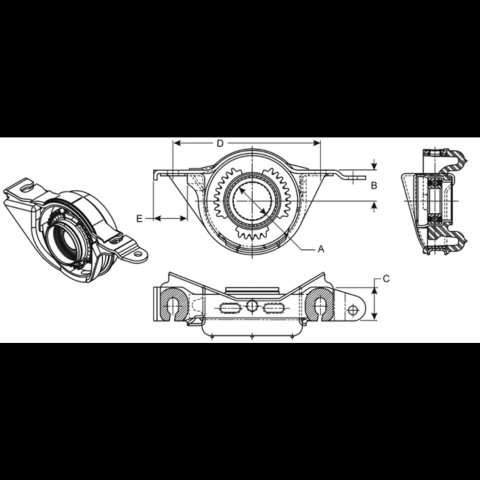 Spicer Drivetrain Products Driveshaft Center Support Bearings 5009385-1 Bearing