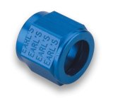 Earl's Performance Tube Nuts 581806ERL Fitting, Nut, -6 AN, Aluminum, Blue Anodized, Pair thumbnail 2