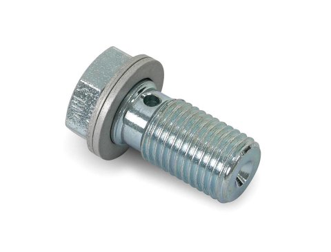 Earl's Performance Brake System Adapters 997503ERL Fitting, Adapter, Banjo Bolt w/Crush Washer 3/8"-24 Single, Steel, Nickel Plated, Each thumbnail 1