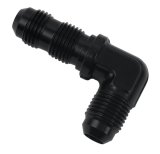Earl's Performance Bulkhead Adapter Fittings AT983306ERL Fitting, Bulkhead, 90 Degree, -6 AN to -6 AN Male, Aluminum, Black Anodized, Each thumbnail 2