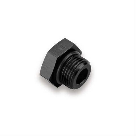 Earl's Performance Plugs AT981408ERL Fitting, Plug, -8 AN O-Ring, Male Thread, Aluminum, Black Anodized, Each thumbnail 2