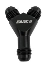 Earl's Performance Y-Fittings AT100172ERL Fitting, Y-Distribution Block, Aluminum, Black Anodized, -6 AN Male Threads, Each thumbnail 2