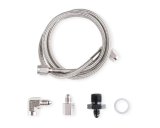 Earl's Performance Oil Pressure Gauge Installation Kits LS0032ERL Supply Line, Braided Stainless Steel, -3 AN, 3 ft. Includes Adapters, Chevrolet, LS Engine, Kit thumbnail 1
