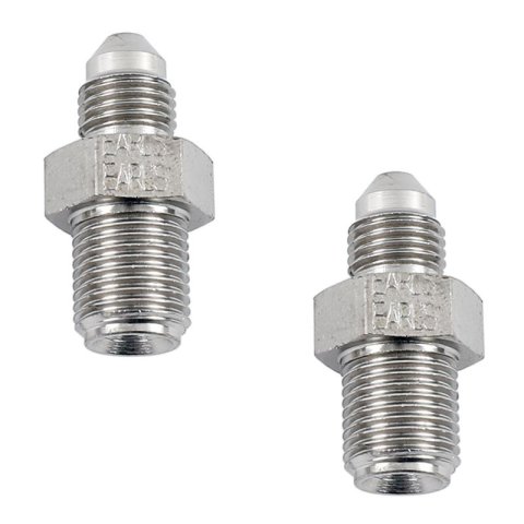 Earl's Performance Brake System Adapters 591932ERL Fittings, Brake, Male -3 AN to Male 7/16 in.-24 Thread, Inverted Flare, Steel, Nickel Plated, Pair thumbnail 2