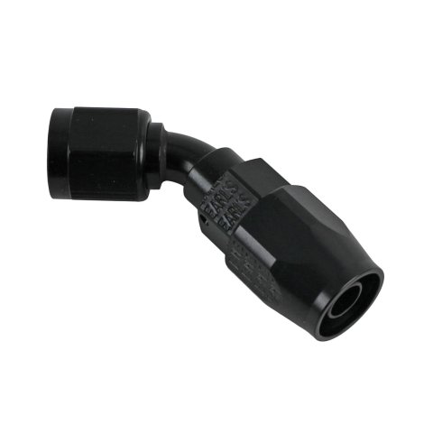Earl's Performance Swivel-Seal Hose Ends AT804606ERL Fitting, End, Swivel-Seal, 45 Degree, -6 AN to Female -6 AN, Aluminum, Black, Each