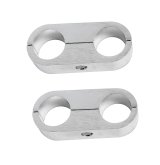 Earl's Performance Hose and Tubing Clamps 167210ERL Clamps, Separator, Two 5/8 in. Diameter Holes, Natural, Aluminum, Pair thumbnail 1