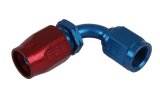 Earl's Performance Auto-Fit Hose Ends 309104ERL Fitting, End, Auto-Fit, 90 Degree, -4 AN to Female -4 AN, Aluminum, Red/Blue, Each thumbnail 1