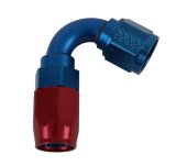 Earl's Performance Swivel-Seal Hose Ends 812008ERL Fitting, End, Swivel-Seal, 120 Degree, -8 AN to Female -8 AN, Aluminum, Red/Blue, Each thumbnail 1