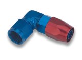 Earl's Performance Swivel-Seal Hose Ends 809010ERL Fitting, End, Swivel-Seal, 90 Degree Low Profile, -10 AN to Female -10 AN, Aluminum, Red/Blue, Each thumbnail 2