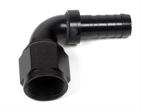 Earl's Performance Auto-Mate Hose Ends AT709116ERL Fitting, End, Auto-Crimp, 90 Degree, Aluminum, Black Anodized, -16 AN, Female, Each
