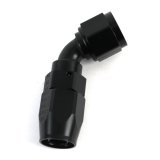 Earl's Performance Swivel-Seal Hose Ends AT806108ERL Fitting, End, Swivel-Seal, 60 Degree, -8 AN to Female -8 AN, Aluminum, Black, Each thumbnail 1