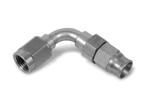 Earl's Performance Speed-Seal Hose Ends 609296ERL Fitting, End, Speed-Seal, 90 Degree, -6 AN Hose, -6 AN Female, Stainless Steel, Natural, Each