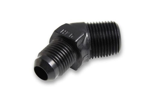 Earl's Performance AN to NPT Adapter Fittings AT982306ERL Fitting, Adapter, NPT, 45 Degree, Aluminum, Black Anodized, -6 AN, 1/4 in. NPT, Each thumbnail 3
