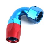 Earl's Performance Swivel-Seal Hose Ends 812012ERL Fitting, End, Swivel-Seal, 120 Degree, -12 AN to Female -12 AN, Aluminum, Red/Blue, Each thumbnail 1