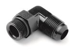Earl's Performance AN to Straight Cut O-Ring Fittings AT949081ERL Fitting, Adapter, Cut, 90 Degree, Aluminum, Black Anodized, -8 AN, -10 AN, Swivel, Each thumbnail 2