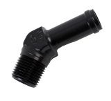 Earl's Performance Hose Barb to Pipe Thread Adapters AT984410ERL Fitting, Adapter, NPT Barb, 45 Degree, Aluminum, Black Anodized, 1/2 in. NPT, 5/8 in. Barb, Each thumbnail 1