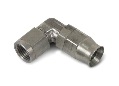 Earl's Performance Speed-Seal Hose Ends 609093ERL Fitting, End, Speed-Seal, 90 Degree, -3 AN Hose, -3 AN Female, Stainless Steel, Natural, Each