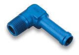 Earl's Performance Hose Barb to Pipe Thread Adapters 984212ERL Fitting, Adapter, NPT Barb, 90 Degree, Aluminum, Blue Anodized, 3/4 in. NPT, 3/4 in. Barb, Each thumbnail 1