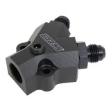 Earl's Performance Fuel Distribution Blocks 100181ERL Block, Y-Type, Billet Aluminum, Black Anodized, 3/8 in. NPT Female Inlet, -6 AN Male Outlets, Each thumbnail 1