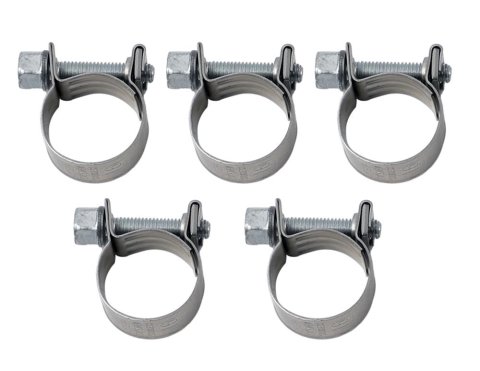 Earl's Performance Vapor Guard Hose Clamps 750006ERL Clamps, Guard, Compression Style, Screw-type Clamps, Stainless Steel, Natural, 0.375 in. O.D., Set of 5
