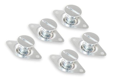 Earl's Performance Quarter-Turn Fasteners PANE6650-ERL Quick Fasteners, Quarter-Turn, Complete, Flush Slotted, Steel, Zinc Plated, 7/16 in. Shank Diameter, 0.650 in. Shank Length, Set of 5