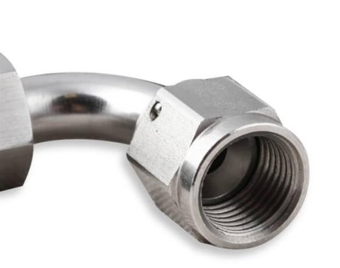 Earl's Performance Power Steering Hose Ends SS131206ERL Ends, 120 degree, Reusable Non-swivel, -6 AN End Size, -6 AN Adapter Size, Stainless Steel, Natural, Each thumbnail 1