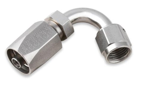 Earl's Performance Power Steering Hose Ends SS131206ERL Ends, 120 degree, Reusable Non-swivel, -6 AN End Size, -6 AN Adapter Size, Stainless Steel, Natural, Each thumbnail 3