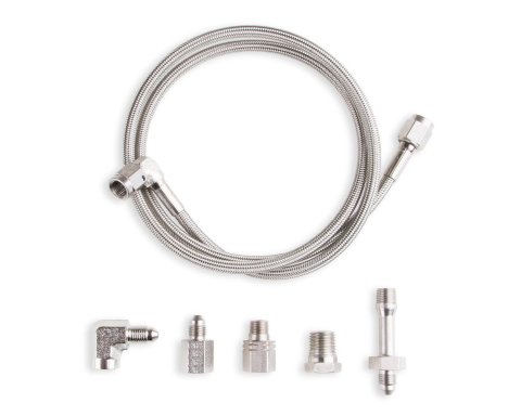 Earl's Performance Oil Pressure Gauge Installation Kits 968803-72ERL Supply Line, Braided Stainless Steel, -3 AN, 6 ft. Includes Adapters, Kit thumbnail 2